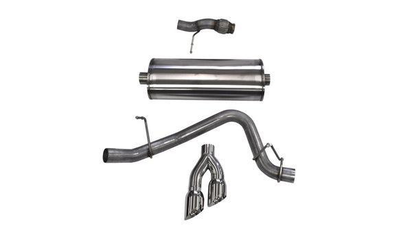 Corsa 2015-2020 Chevy Tahoe/GMC Yukon Cat-Back Exhaust Sport 3in Single Side Twin Polished 4in Tips - Bull Strap