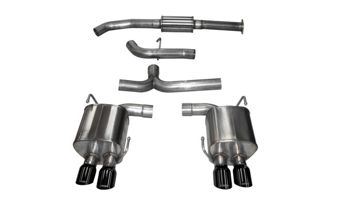 Corsa 2015-2021 Subaru WRX Cat Back Exhaust Black Quad 3.5in Tips *Sport* - Bull Strap