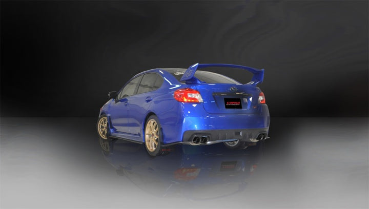 Corsa 2015-2021 Subaru WRX Cat Back Exhaust Black Quad 3.5in Tips *Sport* - Bull Strap