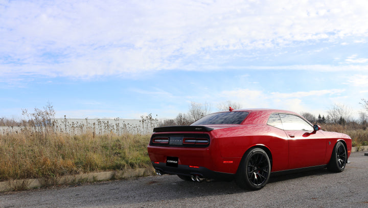 Corsa 2015-2023 Dodge Challenger Hellcat Dual Rear Exit Extreme Exhaust w/ 3.5in Polished Tips - Bull Strap