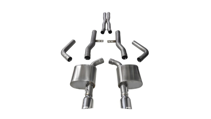 Corsa 2015-2023 Dodge Charger SRT/Scat Pack/R/T 6.4L Polished Xtreme Cat-Back Exhaust - Bull Strap