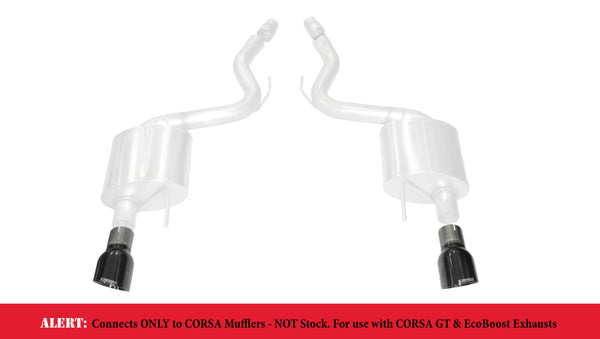 Corsa 2015-2025 Ford Mustang GT 3.0in Inlet / 4.5in Outlet Black PVD Tip Kit (For Corsa ExhaustOnly) - Bull Strap