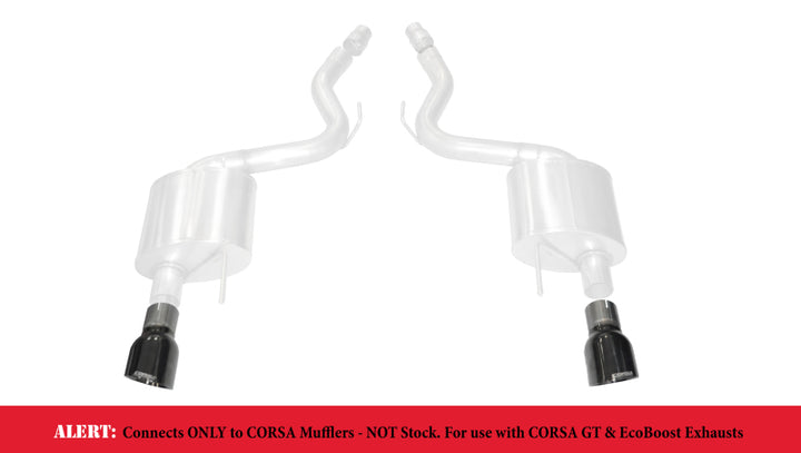 Corsa 2015-2025 Ford Mustang GT 3.0in Inlet / 4.5in Outlet Black PVD Tip Kit (For Corsa ExhaustOnly) - Bull Strap