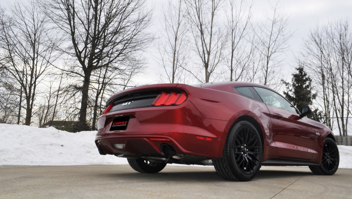 Corsa 2015-2025 Ford Mustang GT 3.0in Inlet / 4.5in Outlet Black PVD Tip Kit (For Corsa ExhaustOnly) - Bull Strap