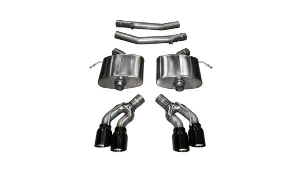 Corsa 2016-2019 Cadillac CTS V 6.2L V8 2.75in Black Xtreme Axle-Back Exhaust - Bull Strap