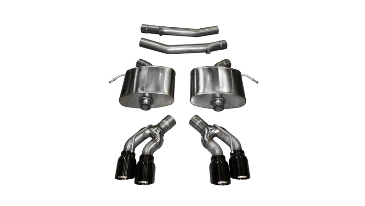 Corsa 2016-2019 Cadillac CTS V 6.2L V8 2.75in Black Xtreme Axle-Back Exhaust - Bull Strap