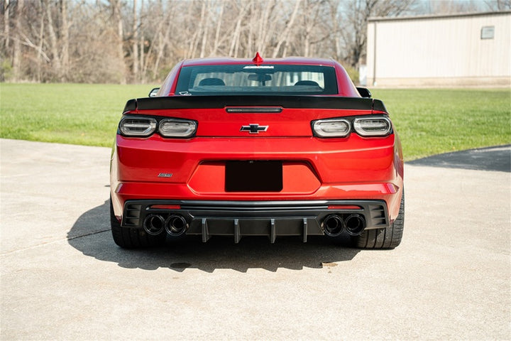 Corsa 2016-2024 Chevrolet Camaro SS / ZL1 Valved Axle-Back Exhaust w/ Black Carbon Fiber Quad Tips - Bull Strap
