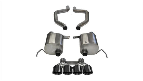 Corsa 2017-2019 Chevy Corvette Z06 3in Axle Back Exhaust Black Quad 4.5in Tip (Xtreme) - Bull Strap