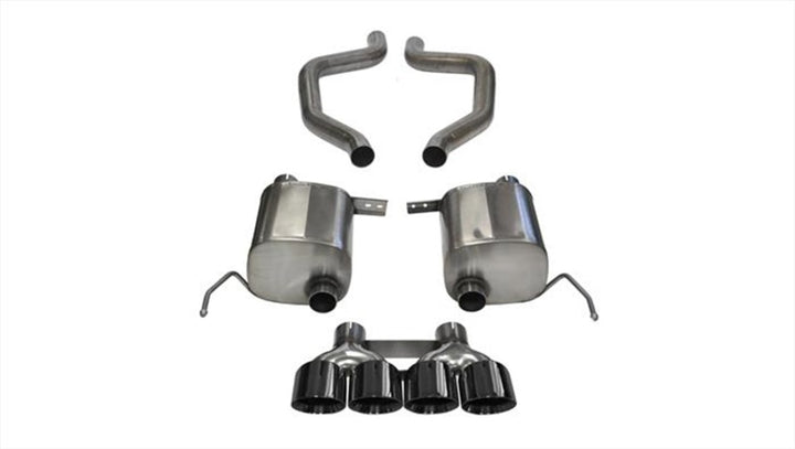 Corsa 2017-2019 Chevy Corvette Z06 3in Axle Back Exhaust Black Quad 4.5in Tip (Xtreme) - Bull Strap