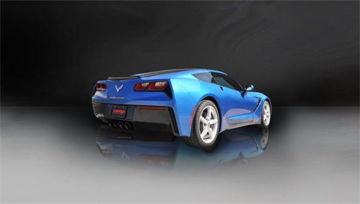 Corsa 2017-2019 Chevy Corvette Z06 3in Axle Back Exhaust Black Quad 4.5in Tip (Xtreme) - Bull Strap