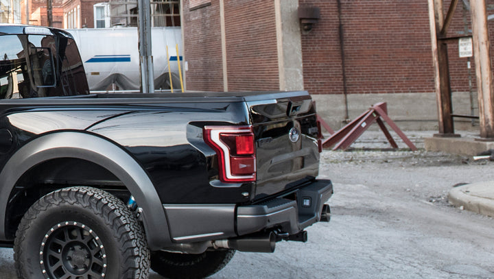 Corsa 2017-2020 Ford F-150 Raptor 3in Inlet / 5in Outlet Black Cerakote Tip Kit (For Corsa Exh Only) - Bull Strap