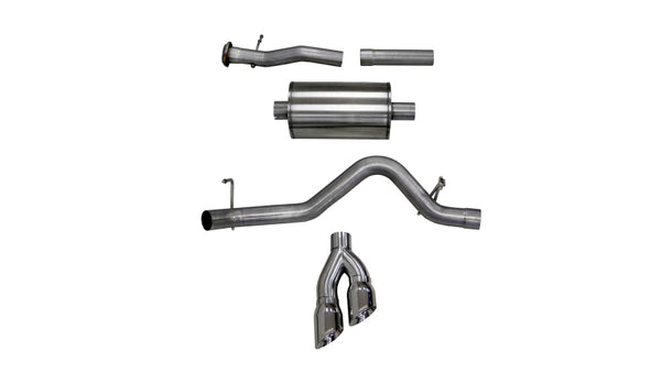 Corsa 2017-2022 Chevy Colorado 3.6L Extended Cab/ Long Bed Sport Cat-Back System Single Rear Exit - Bull Strap