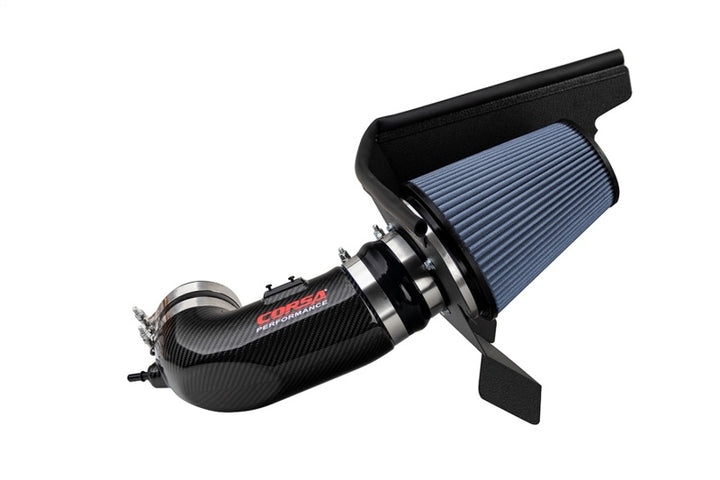 Corsa 2017-2023 Chevrolet Camaro ZL1 Carbon Fiber Air Intake w/ MaxFlow 5 Oil Filtration - Bull Strap