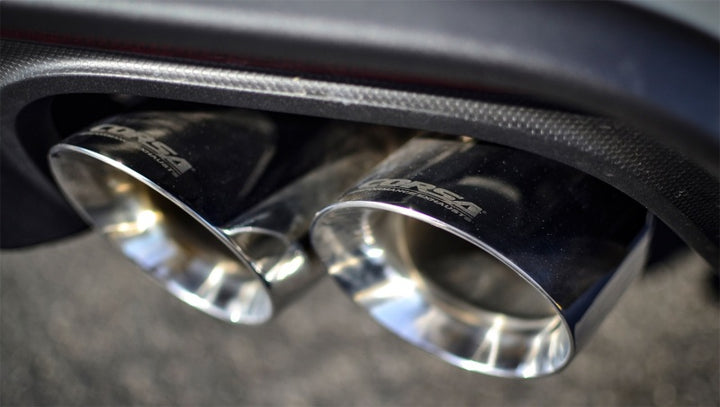 Corsa 2018-2023 Ford Mustang GT Fastback 5.0L 3in Cat-Back System Dual Rear Exit w/ 4in PolishedTips - Bull Strap