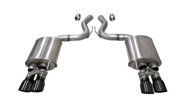 Corsa 2018-2023 Ford Mustang GT Fastback 5.0L 3in Sport Axle-Back Exhaust w/ 4in Black Tips - Bull Strap
