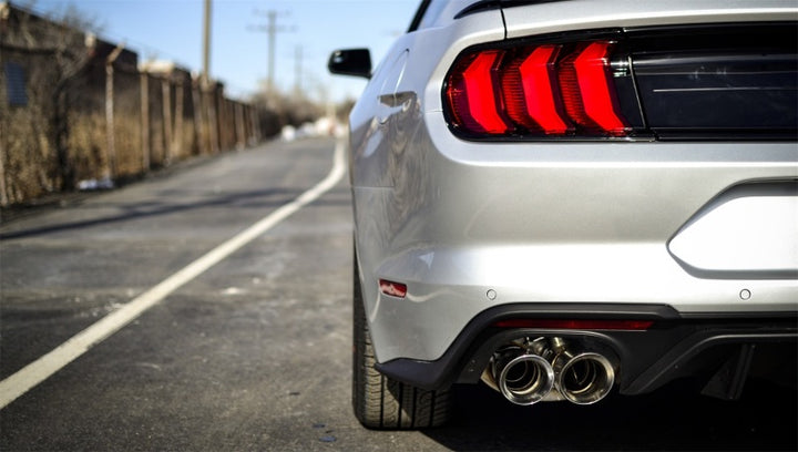 Corsa 2018-2023 Ford Mustang GT Fastback 5.0L 3in Sport Axle-Back Exhaust w/ 4in Black Tips - Bull Strap