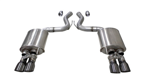 Corsa 2018-2023 Ford Mustang GT Fastback 5.0L 3in Sport Axle-Back Exhaust w/ 4in Gunmetal Tips - Bull Strap