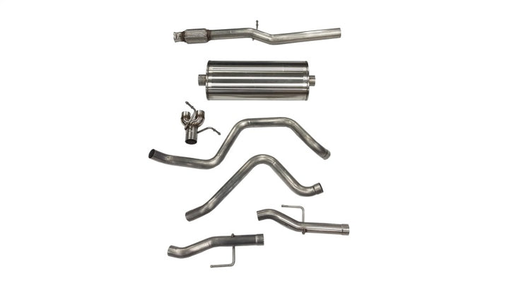 Corsa 2019-2025 Chevy Silverado 5.3L Crew Cab 3in Cat-Back Dual Rear Exit w/ Polished Tip - Bull Strap