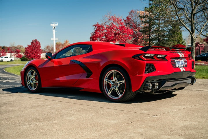 Corsa 2020-2025 Chevrolet Corvette C8 RWD 3in Valved Cat-Back w/ 4.5in Carbon Fiber Polished Tips - Bull Strap