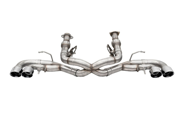 Corsa 2020-25 Corvette C8 3in Xtreme Cat-Back Exhaust 4.5in Pol Quad Tips - Deletes stock AFM Valve - Bull Strap