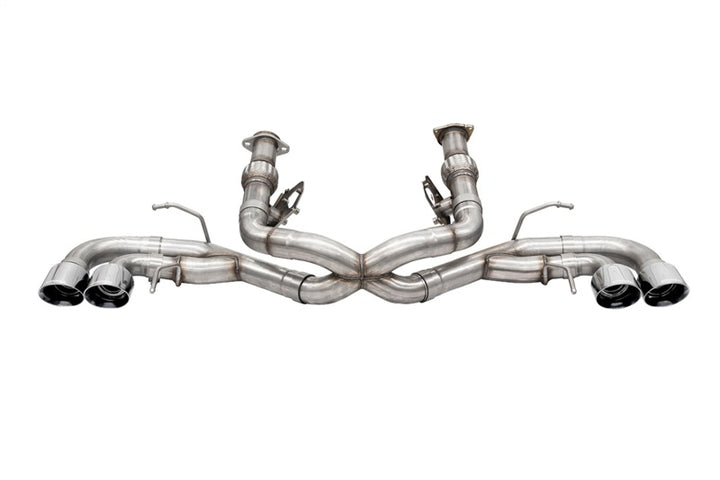 Corsa 2020-25 Corvette C8 3in Xtreme Cat-Back Exhaust 4.5in Pol Quad Tips - Deletes stock AFM Valve - Bull Strap