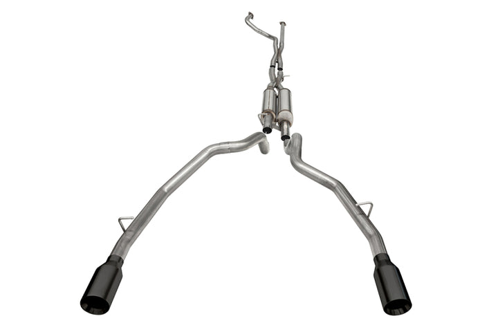 Corsa 2021-2024 Dodge Ram TRX Crew Cab Xtreme Catback Exhaust Dual Rear Black Tip - Bull Strap