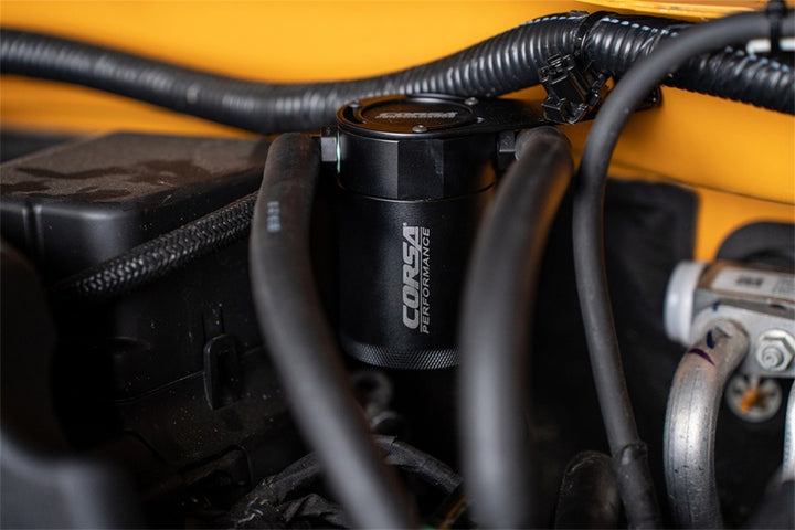 Corsa 2021-2025 Ford Bronco 2.3L Aluminum Oil Catch Can - Bull Strap