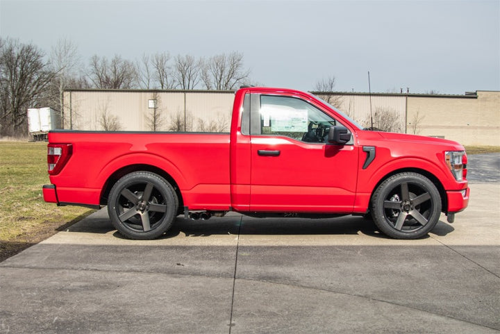 Corsa 2021-2025 Ford F-150 Regular Cab/6.5in Bed 5.0L V8 Xtreme Cat-Back Front of Tire Exit-Black PV - Bull Strap