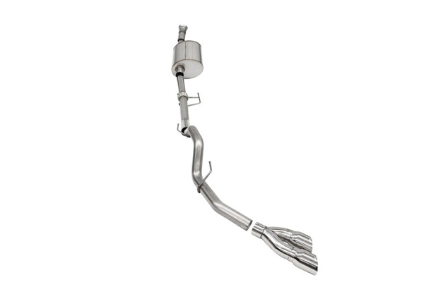 Corsa 2021-2025 Ford F-150 SuperCab/6.5in Bed 3.5L V6 Sport Cat-Back Single Side Exit-Polished - Bull Strap