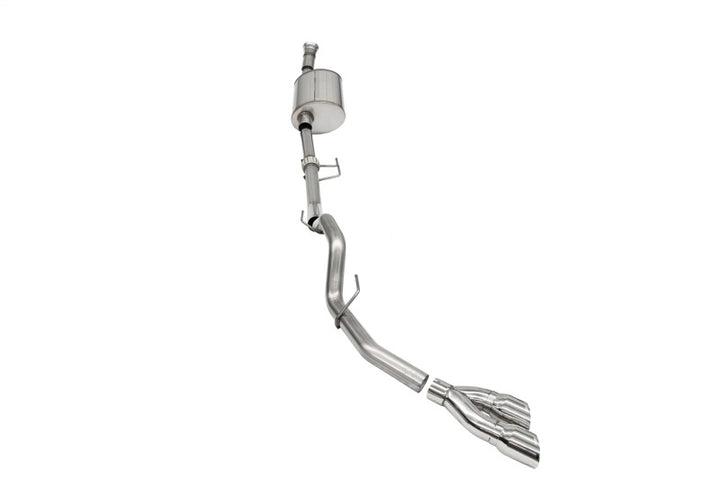 Corsa 2021-2025 Ford F-150 SuperCab/6.5in Bed 3.5L V6 Sport Cat-Back Single Side Exit-Polished - Bull Strap