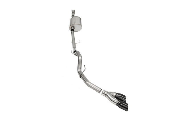 Corsa 2021-2025 Ford F-150 SuperCab/6.5in Bed 5.0L V8 Sport Cat-Back Single Side Exit-Black PVD - Bull Strap