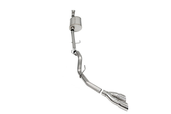 Corsa 2021-2025 Ford F-150 SuperCab/6.5in Bed 5.0L V8 Sport Cat-Back Single Side Exit-Polished - Bull Strap