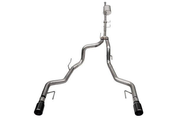 Corsa 2021-2025 Ford F-150 SuperCrew/5.5ft Bed 3.5L V6 Sport Cat-Back Dual Rear Exit-Black PVD - Bull Strap