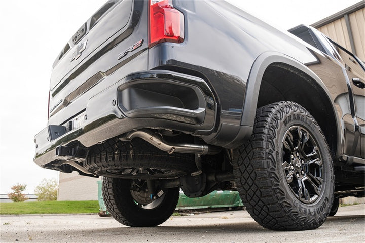 Corsa 2022-2024 Chevrolet Silverado 1500 Cat-Back Dual Rear Exit with Turn Down Tail Pipes - Bull Strap