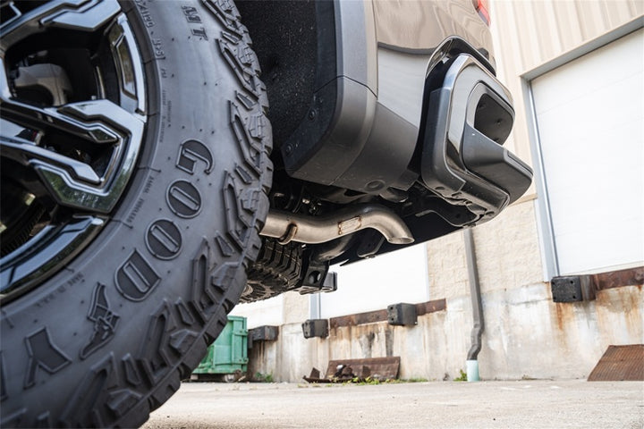 Corsa 2022-2024 Chevrolet Silverado 1500 Cat-Back Dual Rear Exit with Turn Down Tail Pipes - Bull Strap