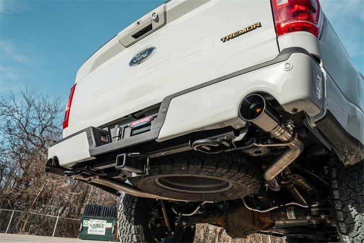 Corsa 2022-2025 Ford F-150 SuperCrew/5.5ft Bed 5.0L V8 Sport Cat-Back Dual Rear Exit-Black PVD - Bull Strap