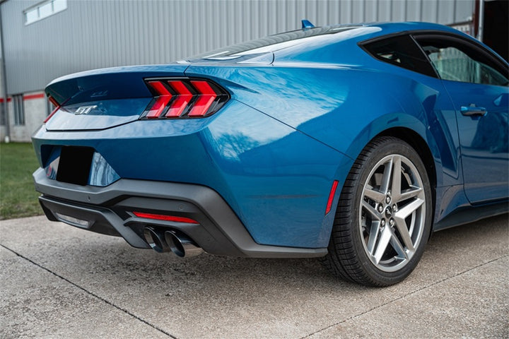 Corsa 2024-2025 Ford Mustang V8 5.0L 3in Cat-Back Exhaust System w/ Twin 4in Black Pro-Series Tips - Bull Strap