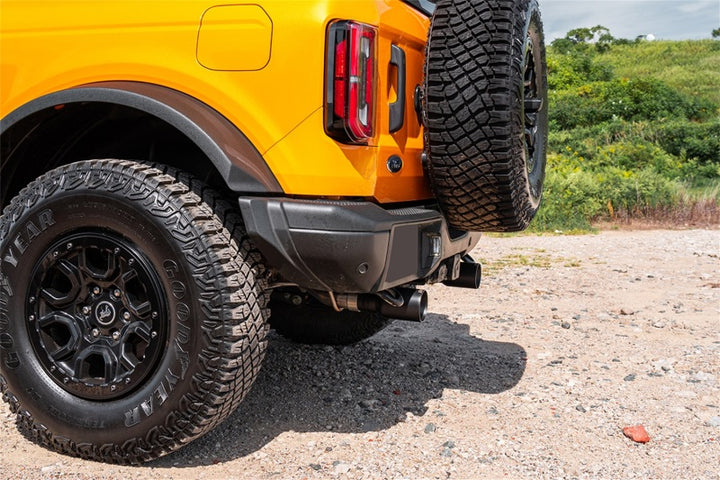 Corsa 21-25 Ford Bronco 2.7L 2-Door 2.75in Cat-Back Dual Rear Exhaust w/ 4in Straight-Cut Black Tips - Bull Strap