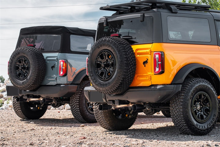 Corsa 21-25 Ford Bronco 2.7L 2-Door 2.75in Cat-Back Dual Rear Exhaust w/ 4in Straight-Cut Black Tips - Bull Strap