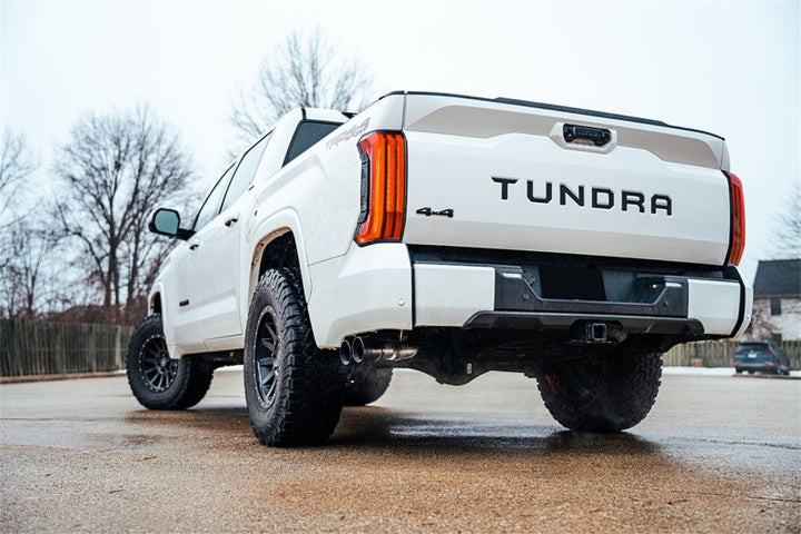 Corsa 22-25 Toyota Tundra 4WD 3in Sport Cat-Back Side Exit Exhaust System w/ Twin 4in Black PVD Tips - Bull Strap