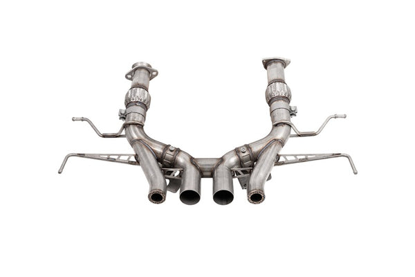 Corsa 23-25 Chevrolet Corvette C8 Z06 3in Valved Cat-Back Exhaust Muffler Delete Track Systemw/o Tip - Bull Strap