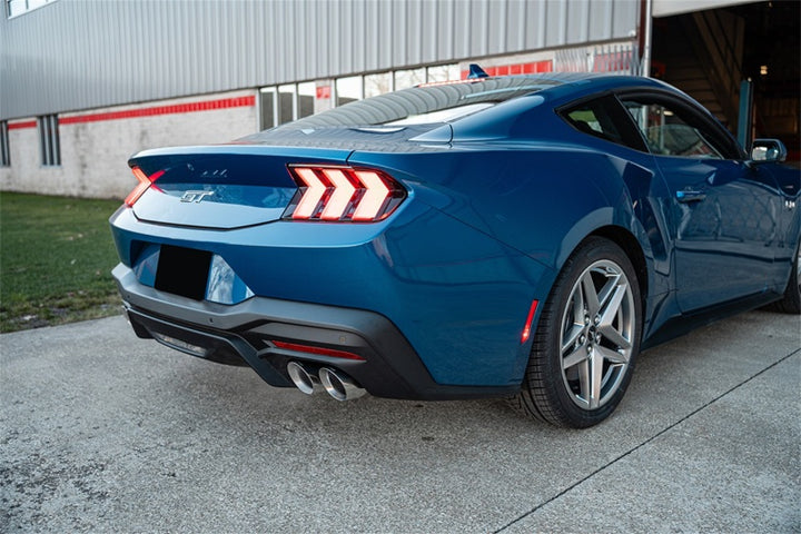 Corsa 24+ Ford Mustang V8 5.0L 3in Cat-Back Exhaust System w/ Twin 4in Polished Pro-Series Tips - Bull Strap