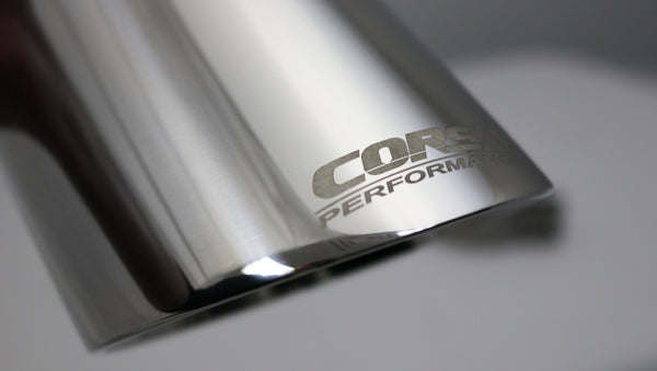Corsa Single Universal 3.0in Inlet / 4in Outlet Polished Pro-Series Tip Kit - Bull Strap