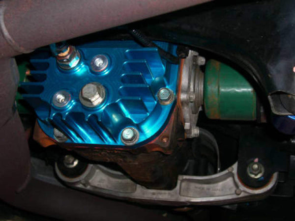 Cusco Rear Differential Cover Blue Increased Capacity Subaru Impreza WRX STi (R180 End) - Bull Strap