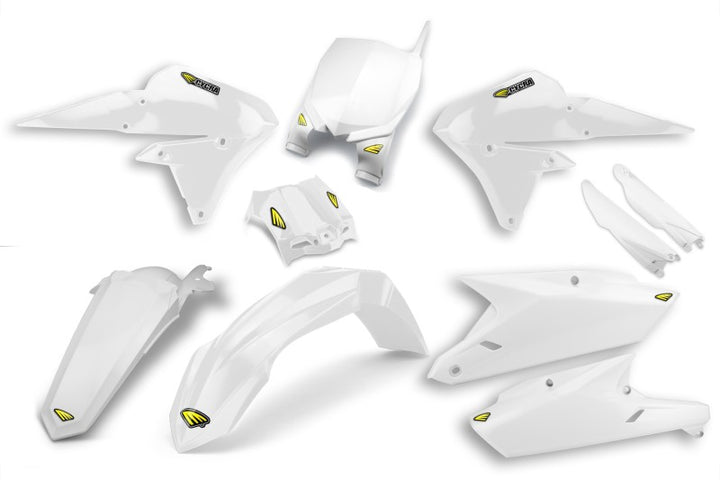 Cycra 14-18 Yamaha YZ250F-450F Powerflow Body Kit - White - Bull Strap