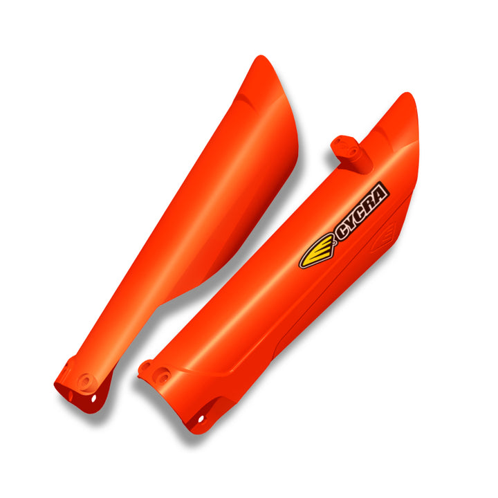 Cycra 15-22 KTM SX/SXF/XC/XCF 16-22 XCW/EXC Fork Guards - 2016 Orange - Bull Strap