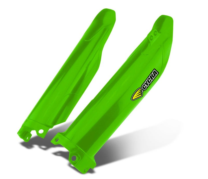 Cycra 21+ Kawasaki KX450X Fork Guards - OEM Green - Bull Strap