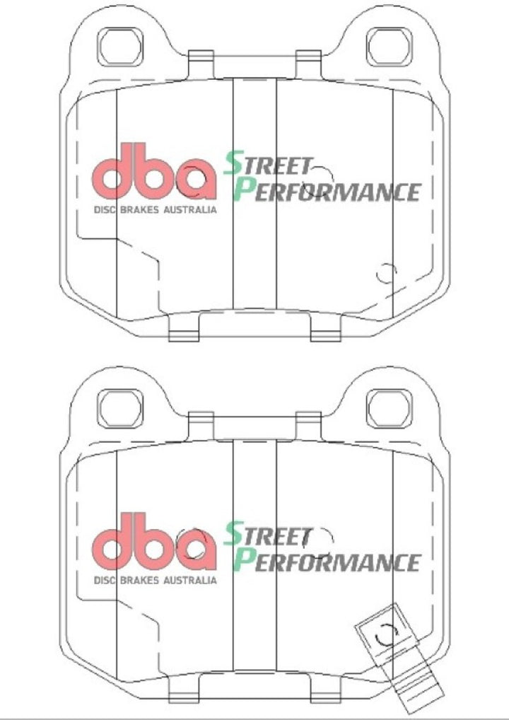 DBA 03-06 EVO / 04-09 STi / 03-07 350Z Track Edition/G35 w/ Brembo SP500 Rear Brake Pads - Bull Strap