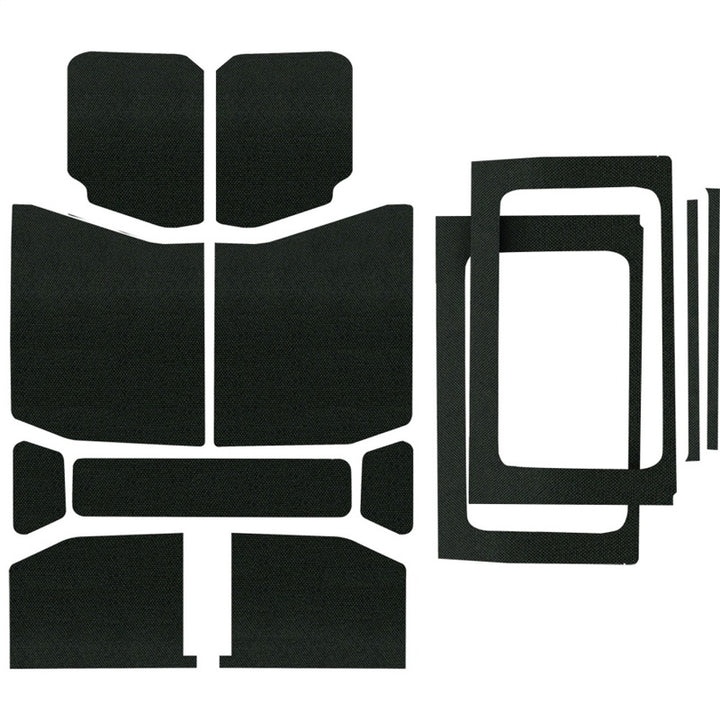 DEI 18-23 Jeep Wrangler JL 4-Door Boom Mat Complete Headliner Kit - 13 Piece - Black - Bull Strap