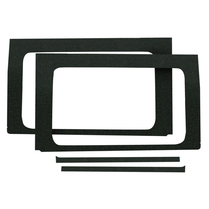 DEI 18-23 Jeep Wrangler JL 4-Door Boom Mat Rear Side Window Trim - 4 Piece - Black - Bull Strap